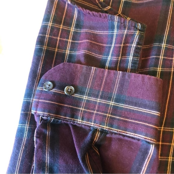 VINTAGE Viyella Cotton & Wool Blend Button Down Check Plaid Shirt Size M - Picture 5 of 7